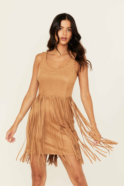 Women Lady Luck Faux Suede Mini Dress | Idyllwind
