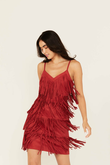 Women Brixworth Red Fringe Festival Dress | Idyllwind