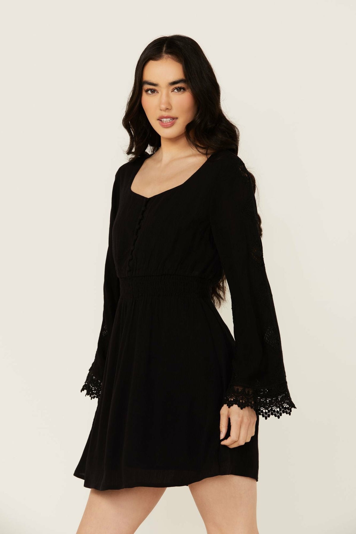 Women Scotts Lace Long Sleeve Mini Dress | Idyllwind