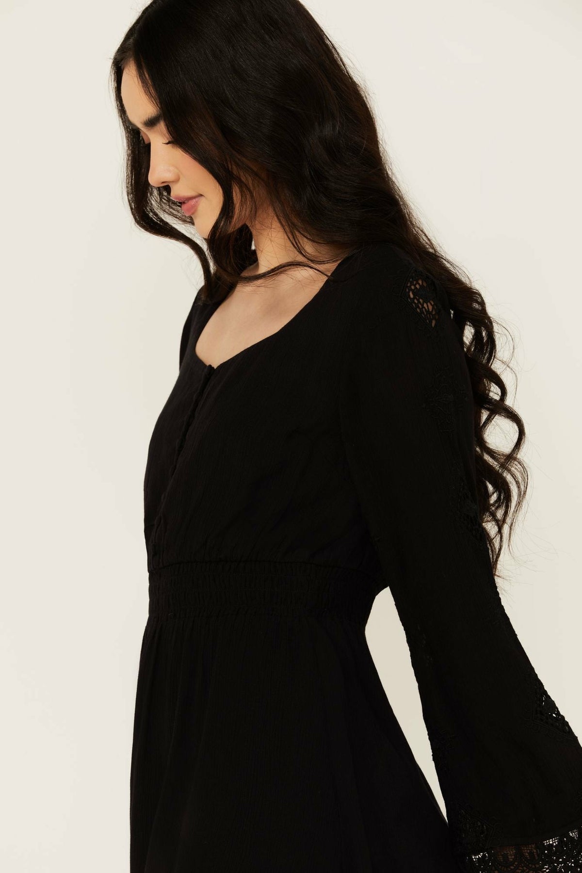 Women Scotts Lace Long Sleeve Mini Dress | Idyllwind