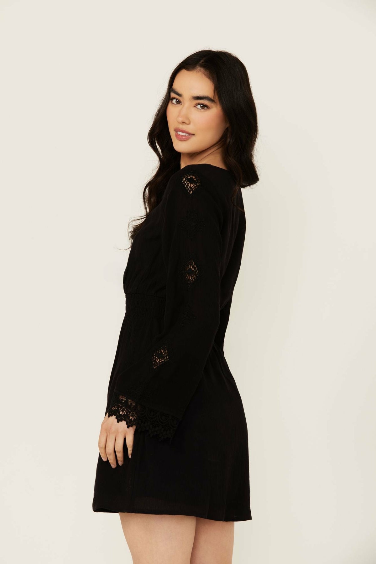 Women Scotts Lace Long Sleeve Mini Dress | Idyllwind