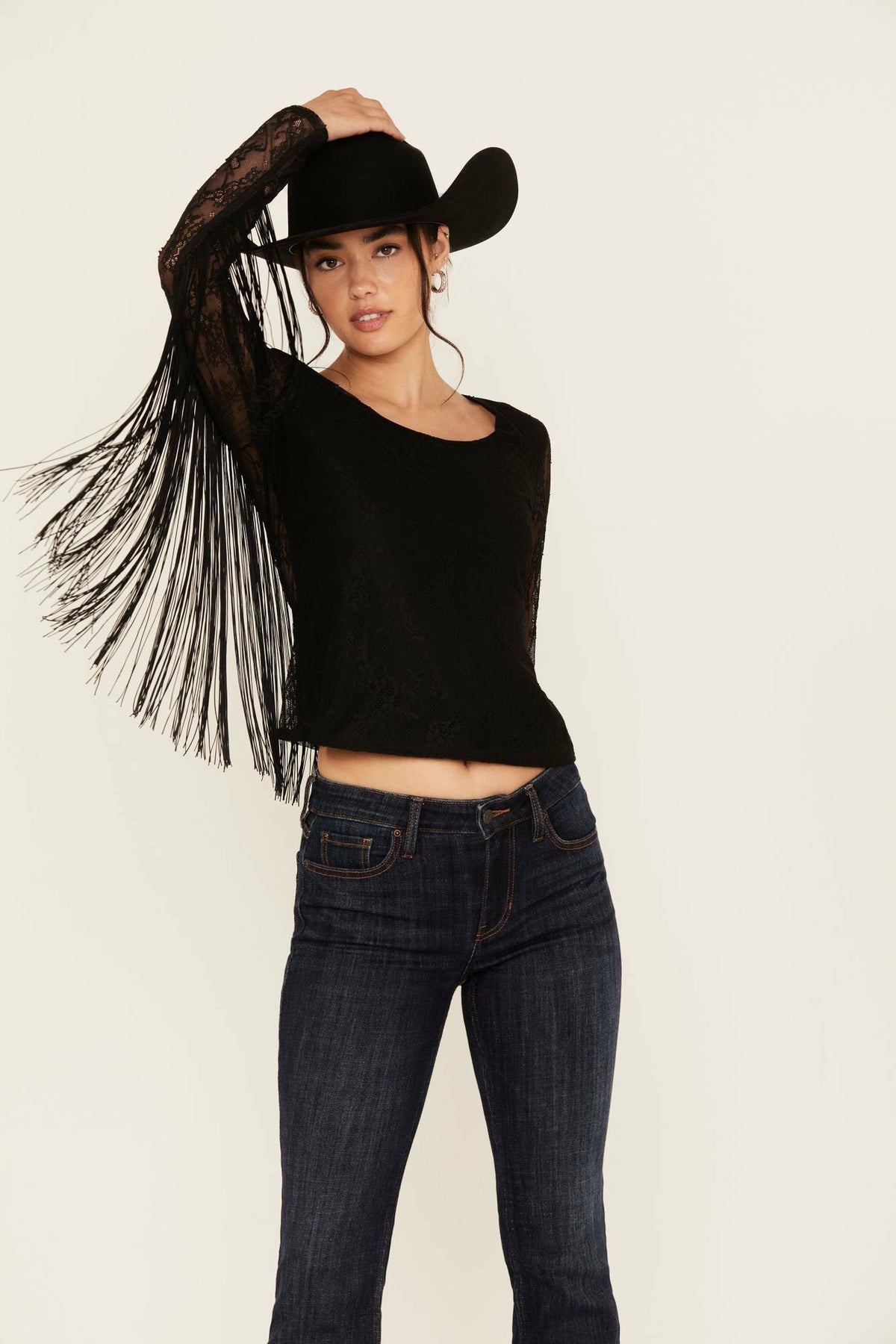 Women Russello Lace Fringe Long Sleeve Shirt | Idyllwind