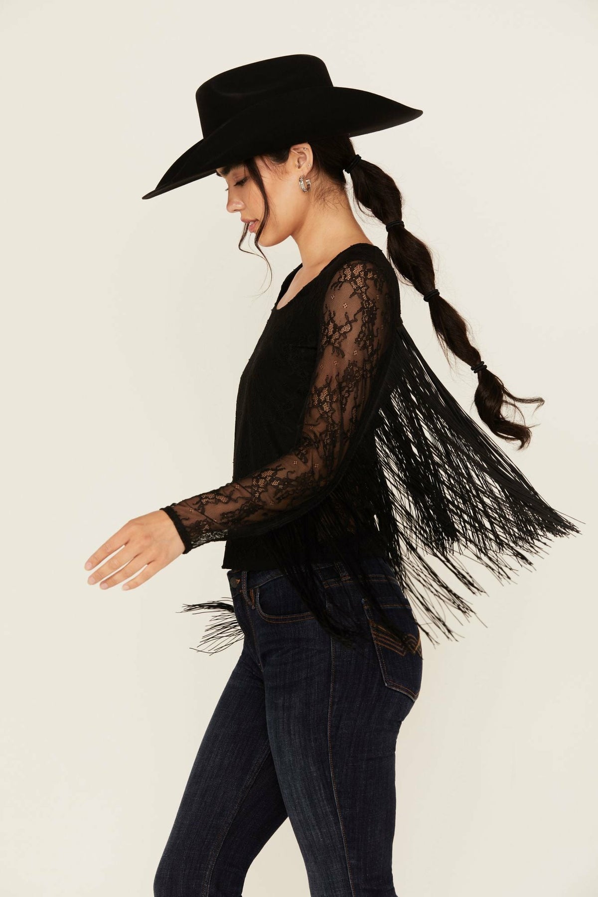 Women Russello Lace Fringe Long Sleeve Shirt | Idyllwind