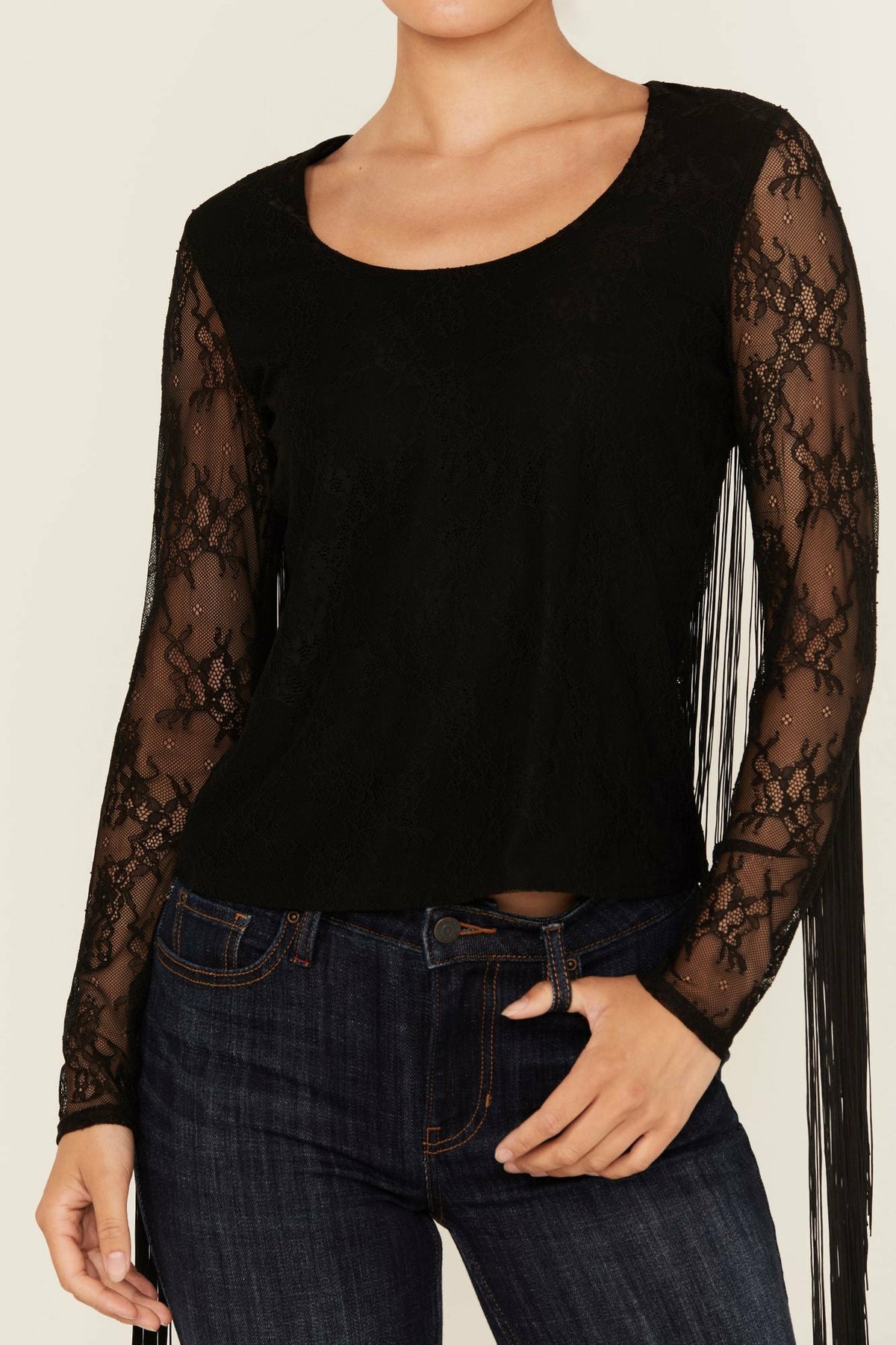 Women Russello Lace Fringe Long Sleeve Shirt | Idyllwind