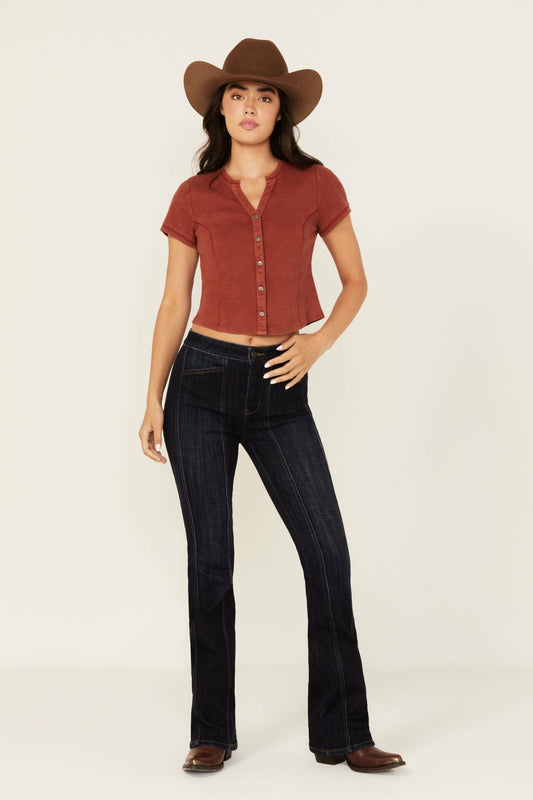 Women Fontana Dark Wash Legend High Rise Bootcut Comfort Stretch Denim Jeans | Idyllwind