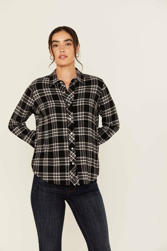 Women Featherlight Plaid Print Long Sleeve Pearl Snap Western Shirt | Idyllwind