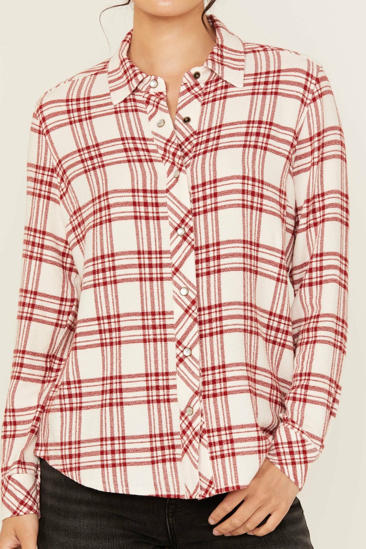 Women Anna Featherlight Plaid Print Long Sleeve Pearl Snap Western Shirt | Idyllwind