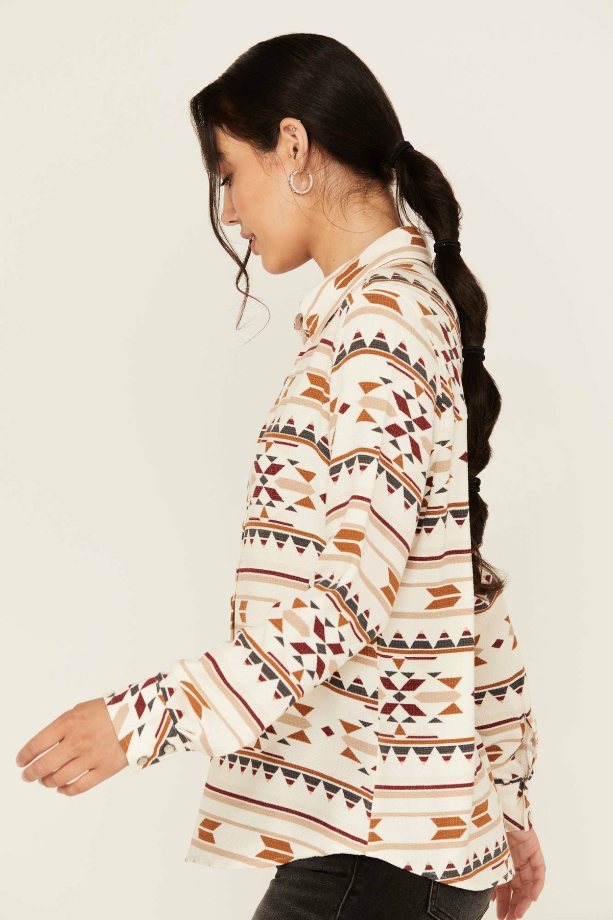 Women Maplegrove Featherlight Southwestern Print Long Sleeve Pearl Snap Western Shirt | Idyllwind
