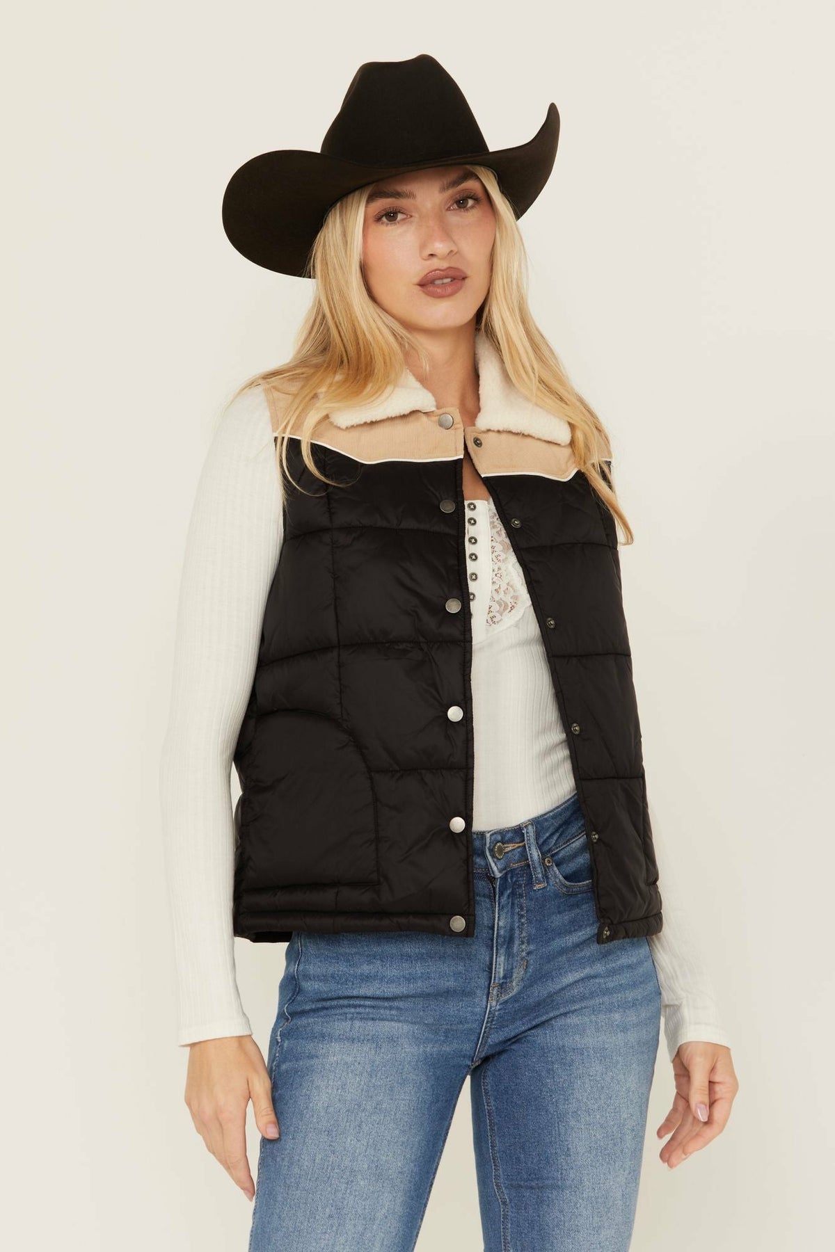 Women Color Block Puffer Vest | Idyllwind