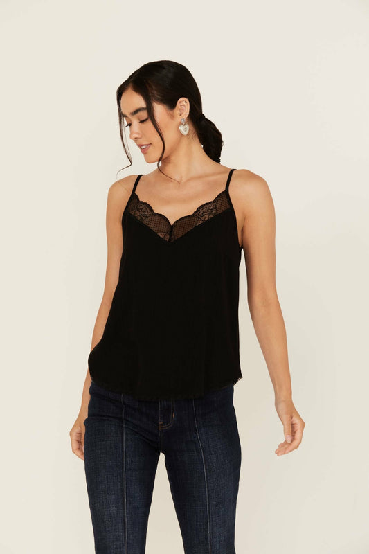 Women Randa Solid Lace Trim Cami Tank | Idyllwind