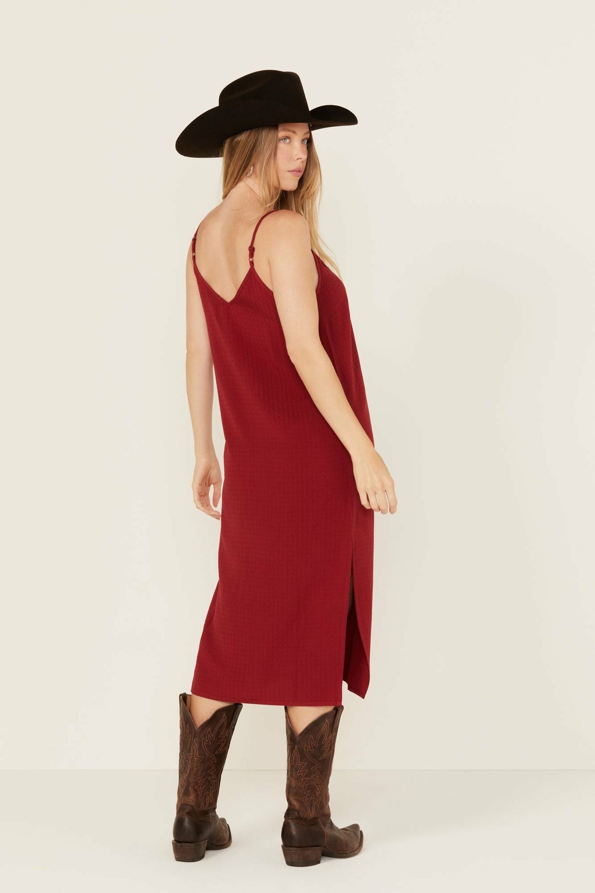 Women Moss Rose Lace Trim Slip Midi Dress | Idyllwind