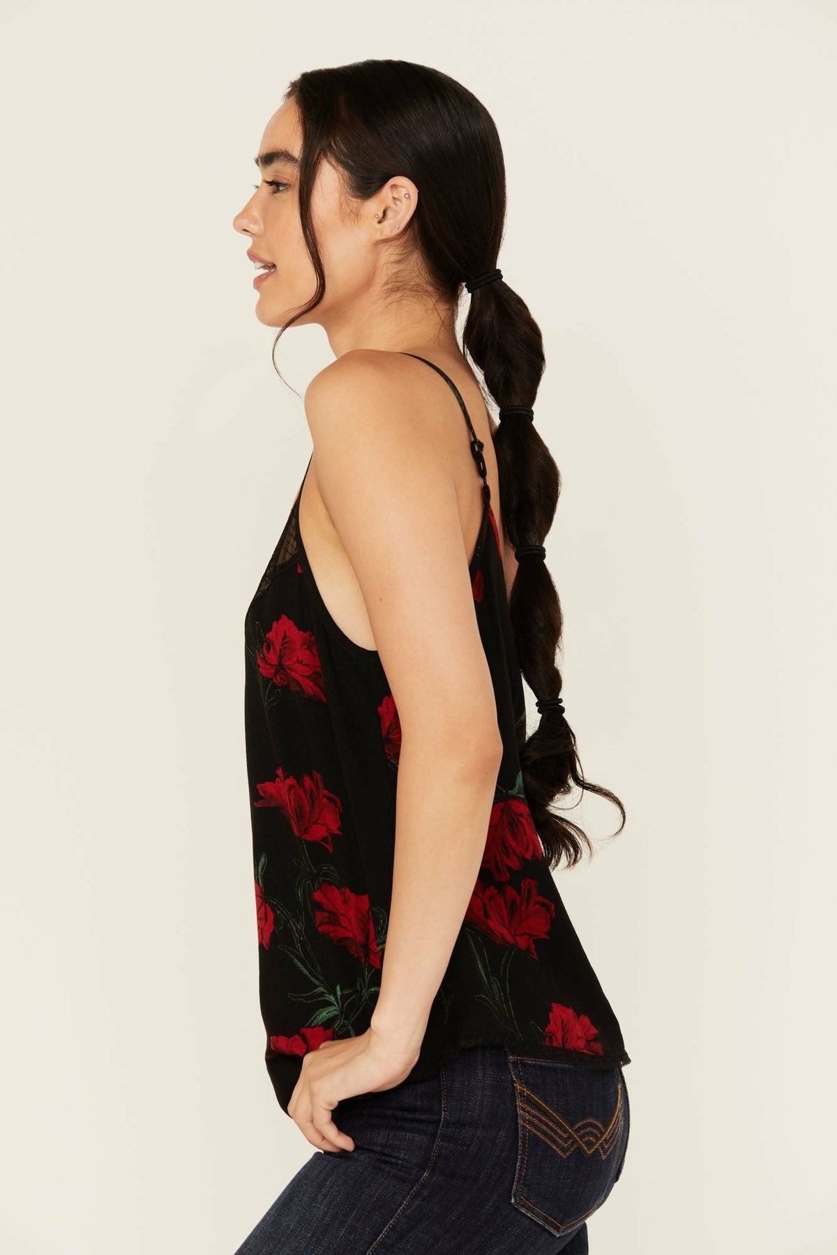 Women Chase Floral Print Lace Trim Cami Tank | Idyllwind