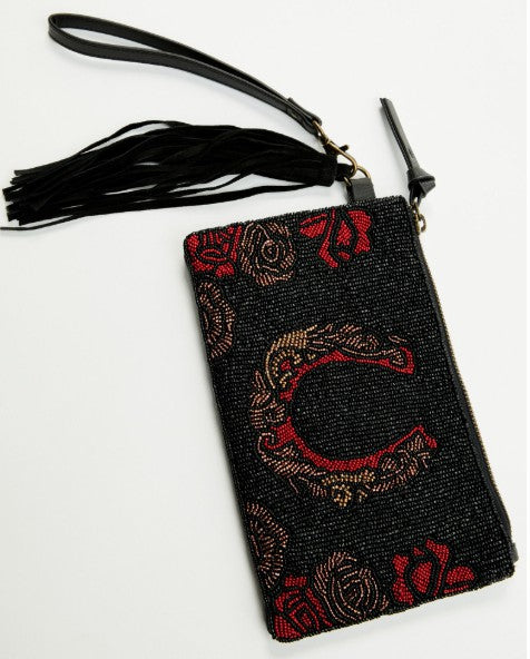 Women Rose Seed Bead Wristlet Clutch | Idyllwind