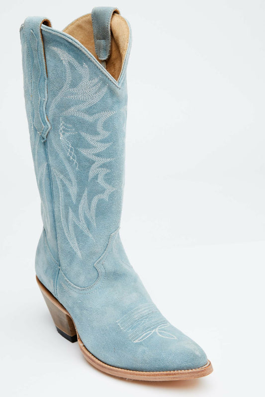 Women Charmed Life Blue Suede Western Boots - Round Toe | Idyllwind