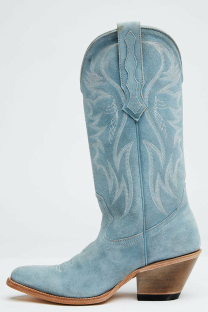 Women Charmed Life Blue Suede Western Boots - Round Toe | Idyllwind