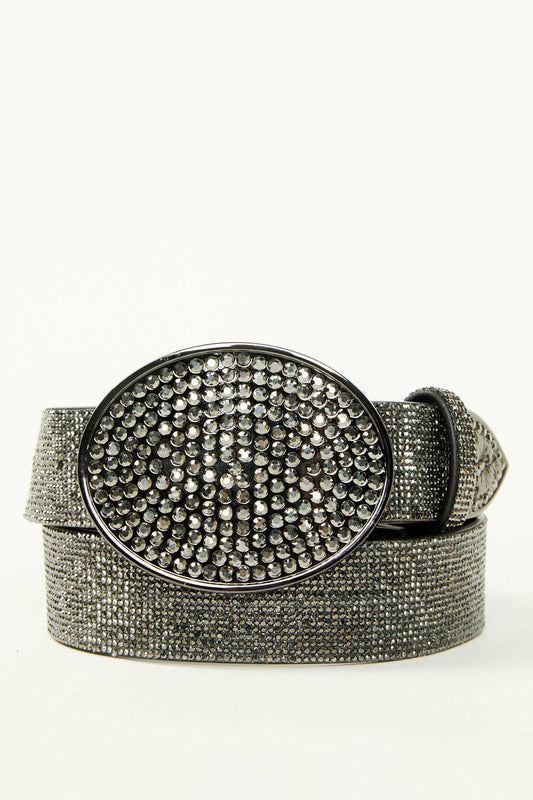 Women Lovell Black Rhinestone Oval Buckle Belt | Idyllwind