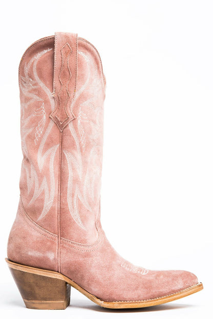 Women Charmed Life Pink Suede Western Boots - Round Toe | Idyllwind