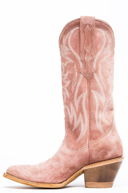 Women Charmed Life Pink Suede Western Boots - Round Toe | Idyllwind