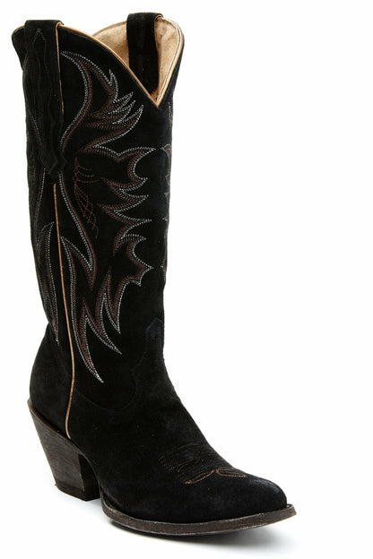 Women Charmed Life Black Suede Western Boots - Round Toe | Idyllwind