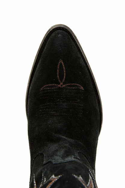 Women Charmed Life Black Suede Western Boots - Round Toe | Idyllwind