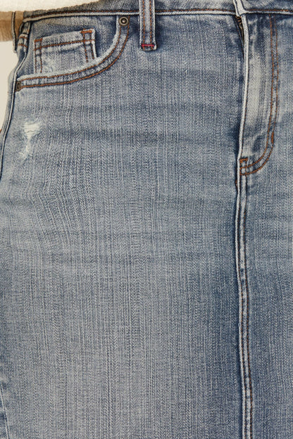 Women Ivywood Medium Wash Super Stretch Denim Mini Skirt | Idyllwind