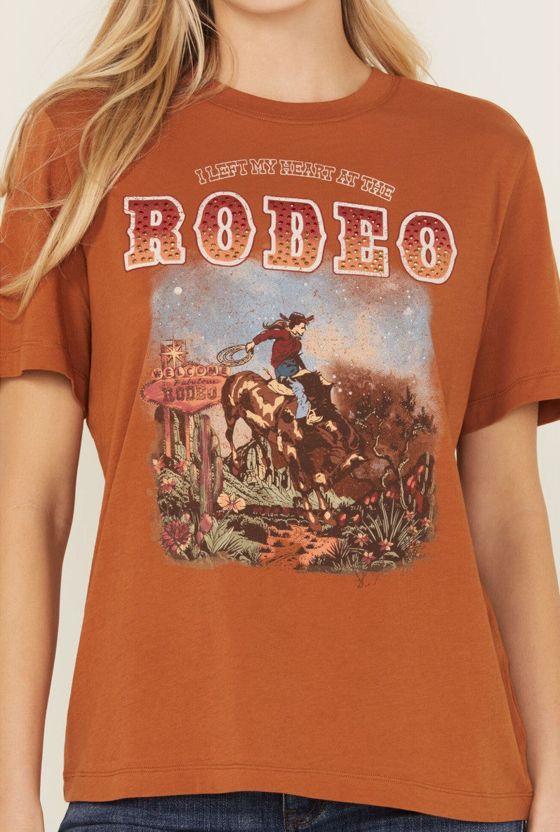 Women I Left My Heart At The Rodeo Embellished Short Sleeve Graphic Tee | Idyllwind