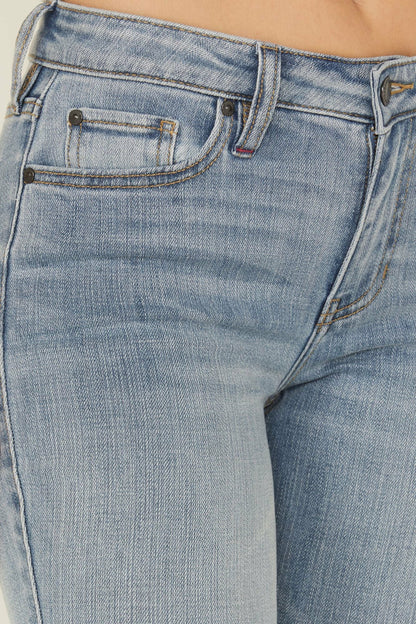 Women Arden Light Wash Rebel Mid Rise Bootcut Super Stretch Denim Jeans | Idyllwind