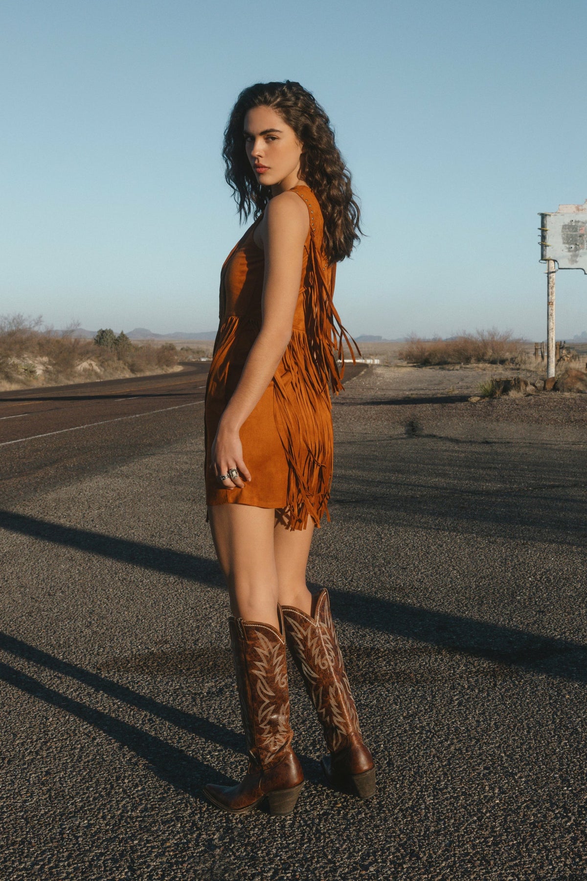 Women Garland Studded Fringe Faux Suede Sleeveless Mini Dress | Idyllwind