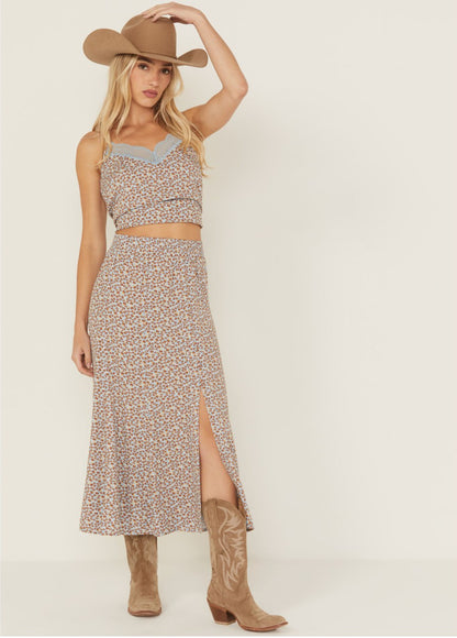 Women Richardson Floral Print Button Front Midi Skirt | Idyllwind