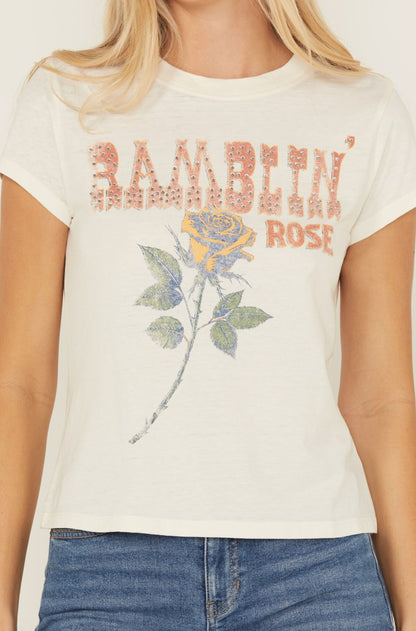 Women Ramblin' Rose Trusty Embellished Short Sleeve Graphic Tee | Idyllwind