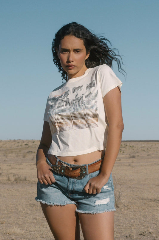 Women Y'all Embellished Short Sleeve Cropped Graphic Tee | Idyllwind