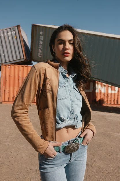 Women Kileen Embroidered Faux Suede Jacket | Idyllwind