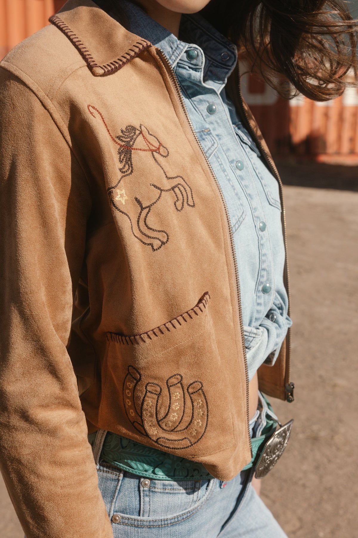 Women Kileen Embroidered Faux Suede Jacket | Idyllwind