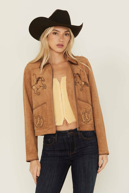 Women Kileen Embroidered Faux Suede Jacket | Idyllwind
