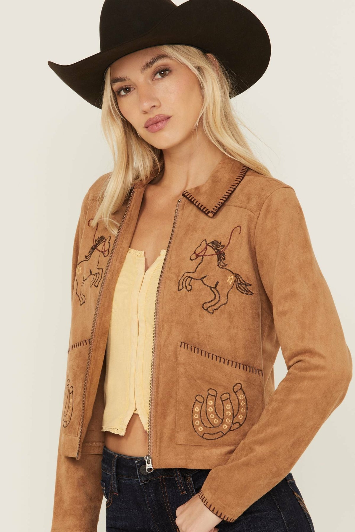 Women Kileen Embroidered Faux Suede Jacket | Idyllwind