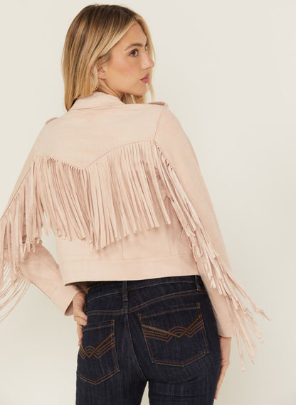 Women Odessa Faux Suede Fringe Moto Jacket | Idyllwind
