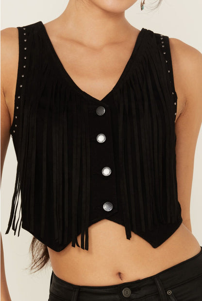 Women Fringe Denim Bustier | Idyllwind