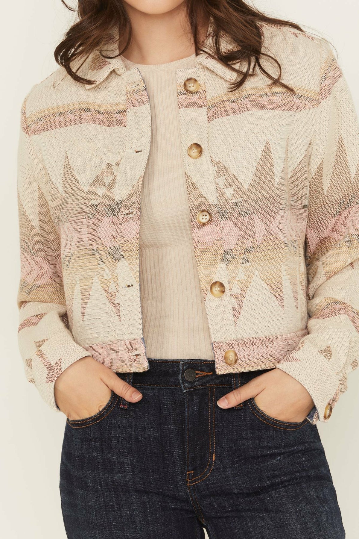 Women Mercer Southwestern Print Cropped Shacket | Idyllwind