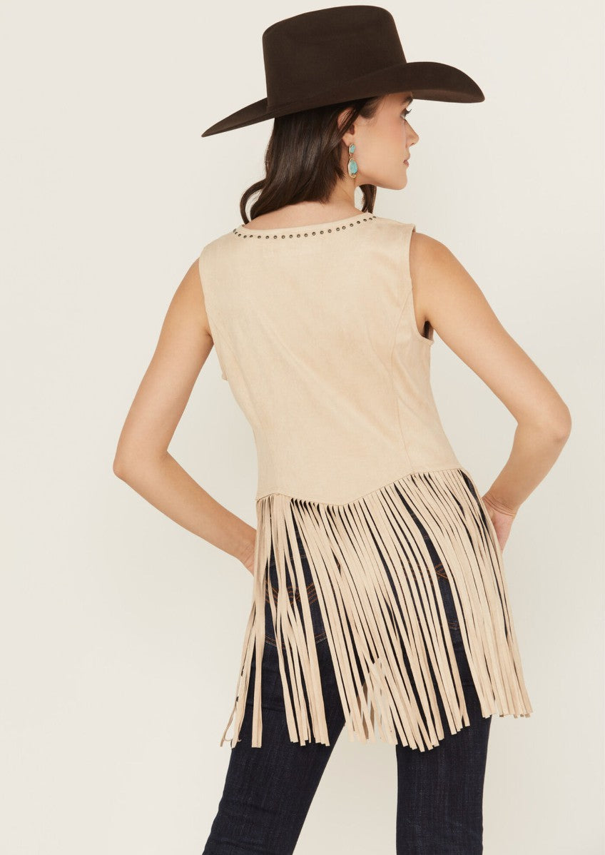 Women Monticello Fringe Faux Suede Studded Tank | Idyllwind