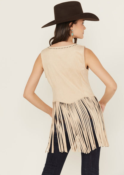 Women Monticello Fringe Faux Suede Studded Tank | Idyllwind