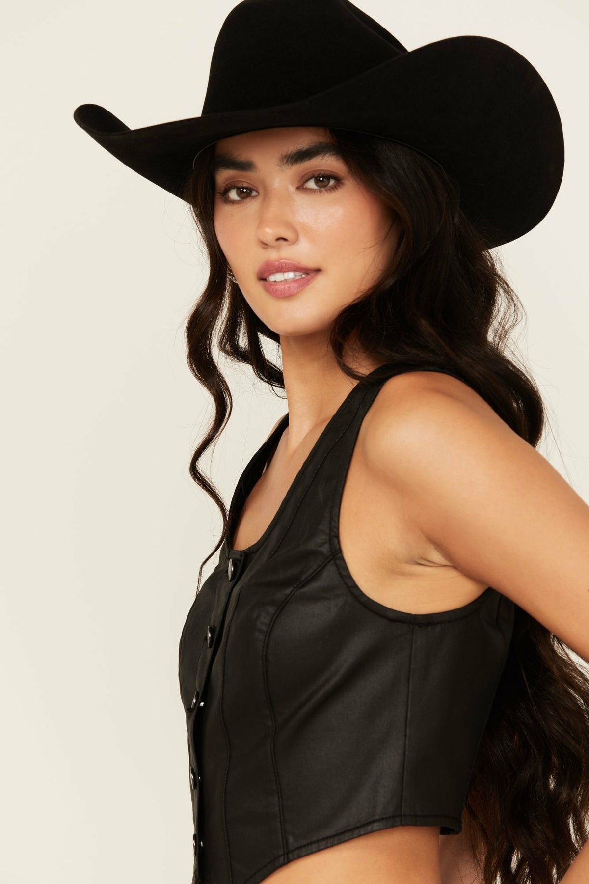 Women Coated Bustier Button-Down Vest | Idyllwind