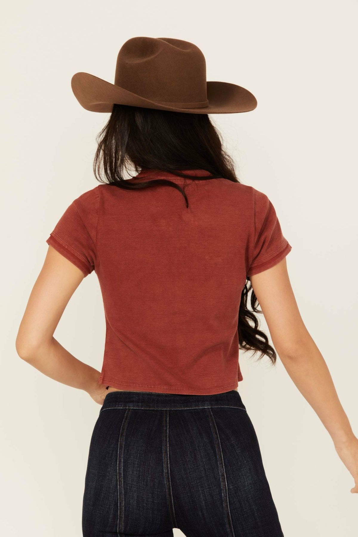 Women Solid Short Sleeve Button-Down Cropped Tee | Idyllwind
