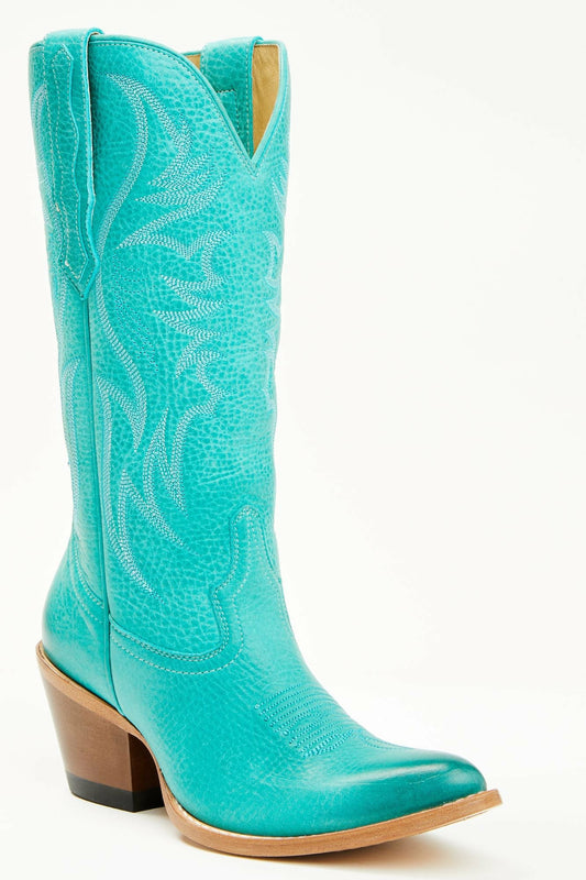 Women Charmed Life Turquoise Leather Western Boots - Round Toe | Idyllwind
