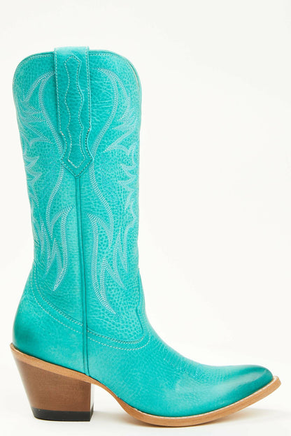 Women Charmed Life Turquoise Leather Western Boots - Round Toe | Idyllwind