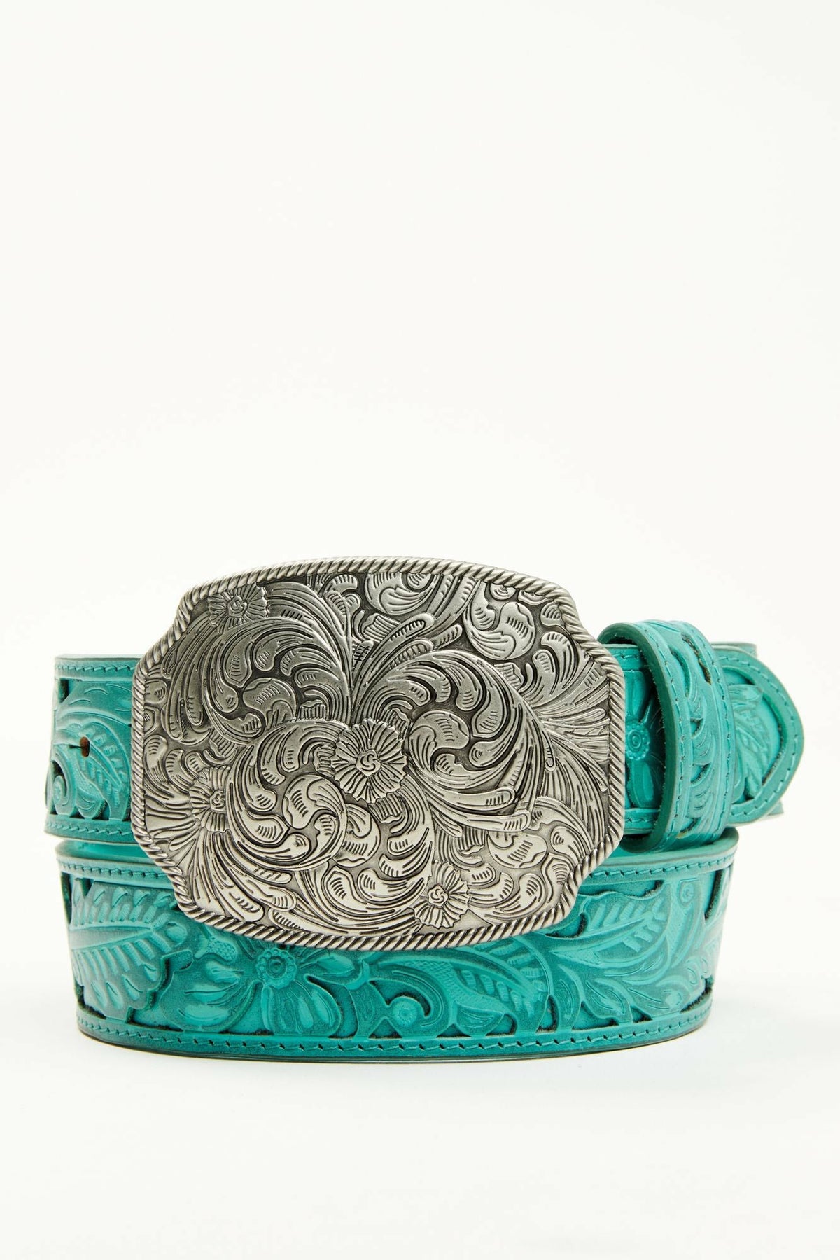 Women Westerly Drive Turquoise Tooled Belt | Idyllwind