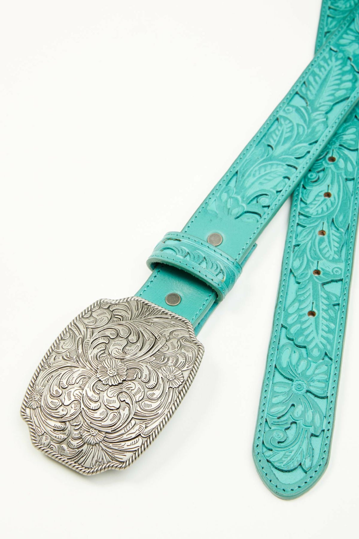 Women Westerly Drive Turquoise Tooled Belt | Idyllwind