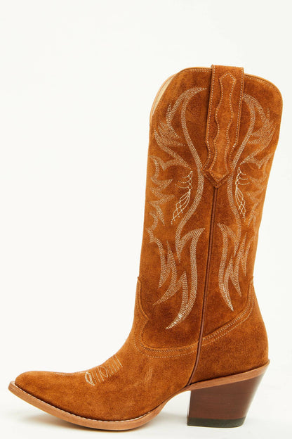 Women Charmed Life Cognac Suede Western Boots - Round Toe | Idyllwind
