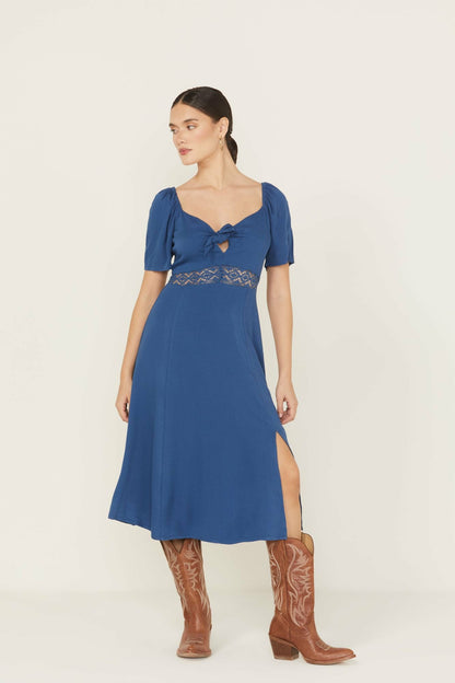 Women Beth Jacquard Print Short Sleeve Midi Dress | Idyllwind
