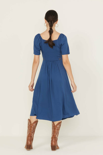Women Beth Jacquard Print Short Sleeve Midi Dress | Idyllwind