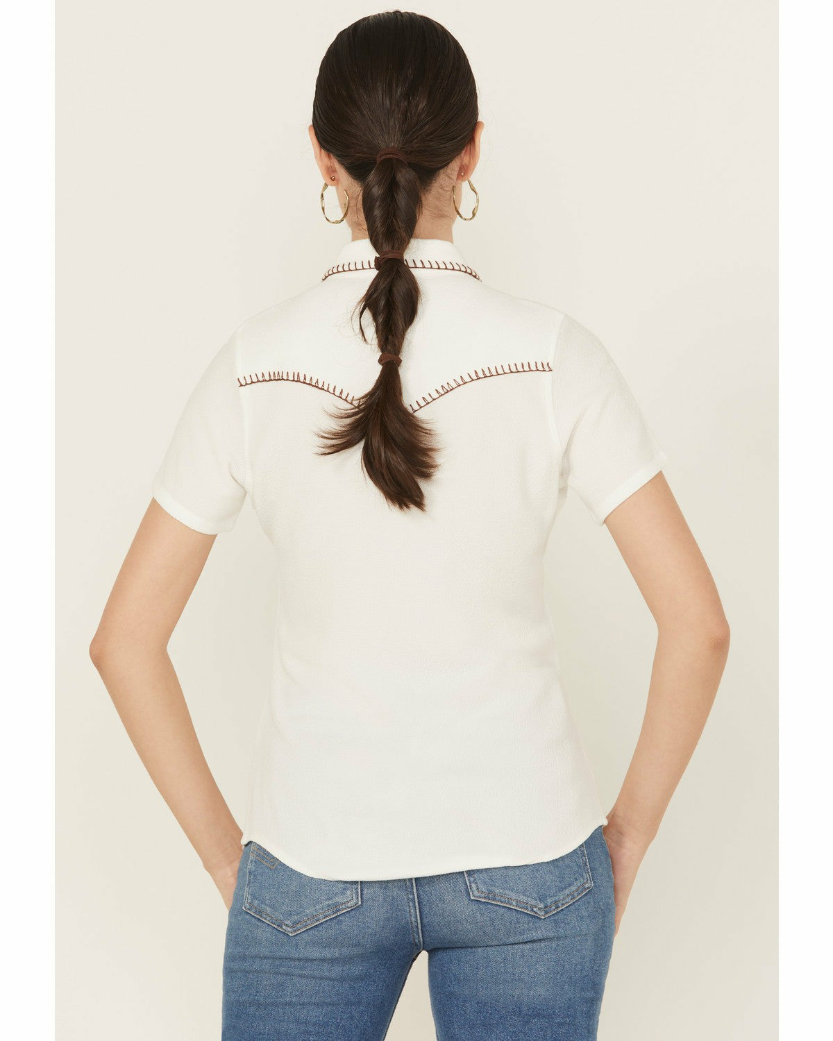 Women Ivory Featherlight Short Sleeve Snap Stretch Western Shirt | Idyllwind